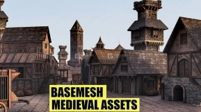 中世纪房屋建筑3D模型 Artstation – BaseMesh 89 MEDIEVAL Assets+Texture