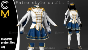 公主骑士衣服裙子靴子皮鞋帽子 Anime style outfit 2