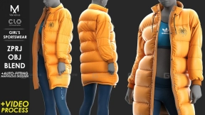 女孩运动装 - Marvelous CLO项目文件+制作过程视频  Girl's Sportswear - Marvelous  CLO Project file +Video Process