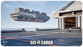 【UE5.1】科幻飞行货船  Sci-Fi Flying Cargo Ship