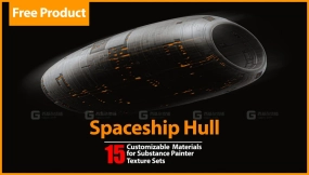 15款宇宙飞船科幻道具基础材质 Free Product  Spaceship Hull Base Material and Texture Sets