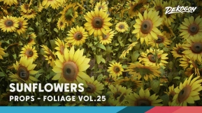 【UE】植被系列VOL.25 - 向日葵（低多边形）  Foliage VOL.25 - Sunflowers (Low Poly)