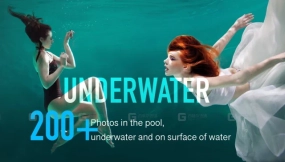 200张游泳池水下长发和衣服参考图片 200+ Underwater Photos in the pool. Models with long hair and fabrics