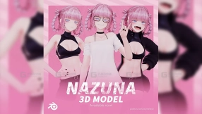 卡通可爱少女角色模型 Nazuna Model (T Pose + Outfit Variations)
