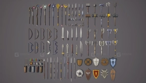 【UE】低多边形角色扮演游戏奇幻武器  Low Poly RPG Fantasy Weapons