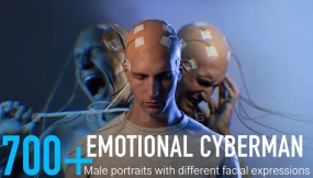 700多个情绪赛博人物男性肖像和不同的面部表情 700+ Emotional cyberman. Male portraits with different facial expressions