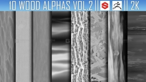 10个木头木纹模板Alpha笔刷