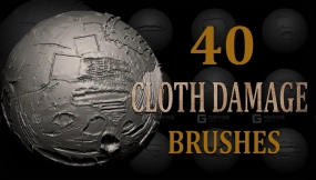 40个布料损伤Alpha笔刷  40 Cloth Damage Alphas