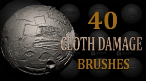 40个布料损伤Alpha笔刷  40 Cloth Damage Alphas