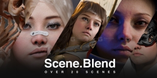 Blender24个真实人物3D模型 Hyper Realistic Scenes