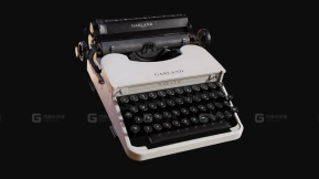 1932年白色平顶打字机 - 1932 Flat-Top Typewriter White