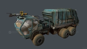 民用垃圾车 - Civilian Truck (garbage truck) 3D model-217