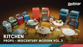 【UE】世纪中期现代道具第三卷 - 厨房  Mid Century Modern Props VOL.3 - Kitchen