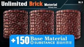 150种Substance砖块材质预设 ArtStation – 150 Brick Base Material – Vol.13