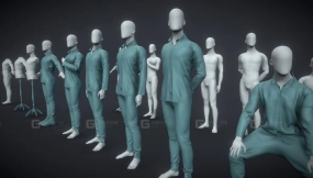 BlenderRig 男性基础人体模型雕刻套装 BlenderRig Male Base Mannequin Set for Sculpting