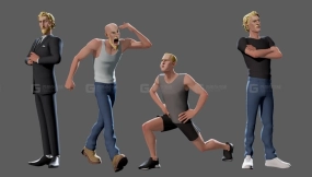 Maya风格化角色绑定人物模型 Mars – character rig for maya