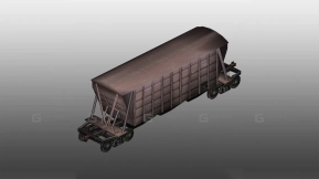 漏斗车 - Hopper car   Вагон хоппер 3D model-53