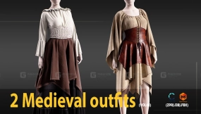 2套中世纪复古连衣裙套装 2 Medieval Outfits (P29) - Marvelous  CLO 
