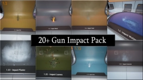 【UE】20多种枪击粒子特效  20+ Gun Impact Particles