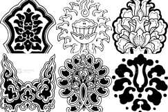 中国传统宝相花宝莲花吉祥图案古典纹样AI矢量PNG