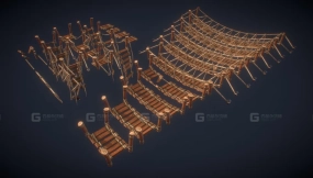 【UE】绳索桥套装 - 手绘系列  Rope Bridge Set - Hand Painted Series