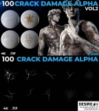 【贴图】100组裂纹损坏破碎贴图素材100 Crack Damage Alpha Vol.2