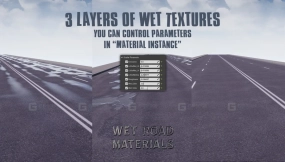 【UE】湿滑路面材质  Wet Road Materials