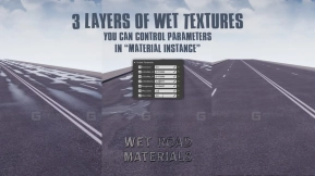 【UE】湿滑路面材质  Wet Road Materials