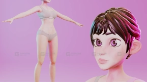 风格化卡通成年女性-Stylized Cartoon Adult Woman