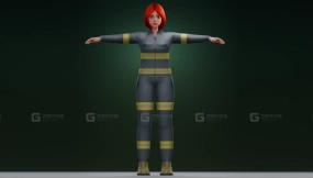 女消防员救援人员-Female Firefighter Rescue Worker