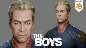 Blender男性中年人物角色建模教程 Homelander modeling By Flycat