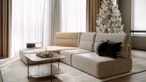 极简客厅 - 圣诞树-Minimal Living Room - Chrismas Tree