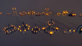 吊灯和蜡烛 (低多边形) Chandeliers and Candles ( Low Poly )