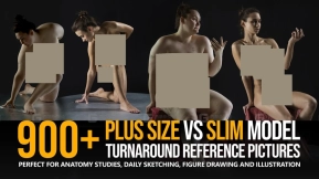 900+ 丰满与纤瘦模特多角度参考图集 900+ Plus-Size VS Slim Model Turnaround Reference Pictures