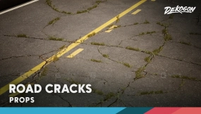 【UE】道路裂缝合集（低多边形）  Road Cracks VOL. (Low Poly)