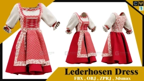 5件德国民族传统花纹连衣裙长裙 Lederhosen clothes