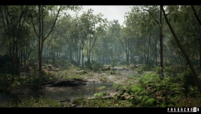 【UE】松树灌木花草山脉河流森林环境 Forest Environment ( Riverside Forest with Pine and Tropical Trees )