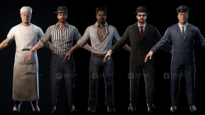 【UE】1950年代夫复古人物角色合计 1950s Characters Bundle ( 1950s Characters Bundle 1950 Character Gangster 3D )
