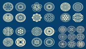 中国传统民族风格装饰纹样与图腾边框设计