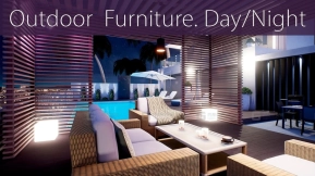 【UE】户外家具日景与夜景  Outdoor Furniture. Day and Night Scenes