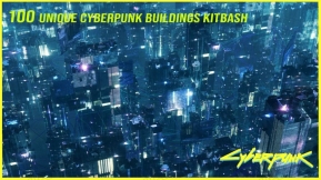 【模型】100个赛博朋克科幻城市建筑3D模型100 Unique Cyberpunk Sci fi City Buildings 3D Model 