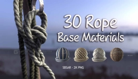 30种绳索电缆材质球+贴图 30 Rope and Cable Base Materials - SBSAR+2K PNG - 2 Free Samples