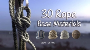 30种绳索电缆材质球+贴图 30 Rope and Cable Base Materials - SBSAR+2K PNG - 2 Free Samples