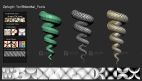 鱼鳞龙鳞蜥蜴皮肤铠甲插件笔刷 Zplugin TonThienHai Tools