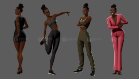 Maya风格化角色绑定人物模型 Modjadji – character rig for maya