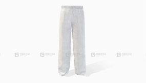 男士白色休闲亚麻居家长裤模型 Men's Linen Beach Pants