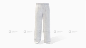 男士白色休闲亚麻居家长裤模型 Men's Linen Beach Pants