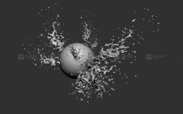 zbrush水花液体飞溅水珠露珠笔刷 ZBrush Splash Brush 