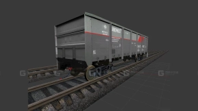 俄罗斯铁路敞车 - Грузовой полувагон вагон РЖД 3D model-43