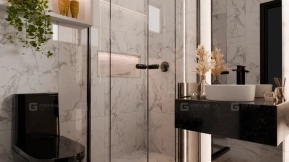 场景-紧凑雅致浴室 - Scene- Compact Elegant Bathroom